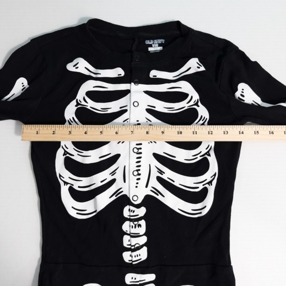Old Navy Kids Unisex‎ One Piece Skeleton Pajamas Halloween Costume Size XL (12) - Picture 4 of 13